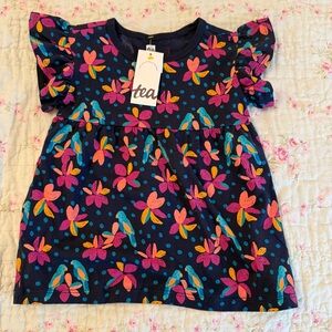 Tea Collection  Ruffle Sleeve Baby Dress 9-12 Months NWT